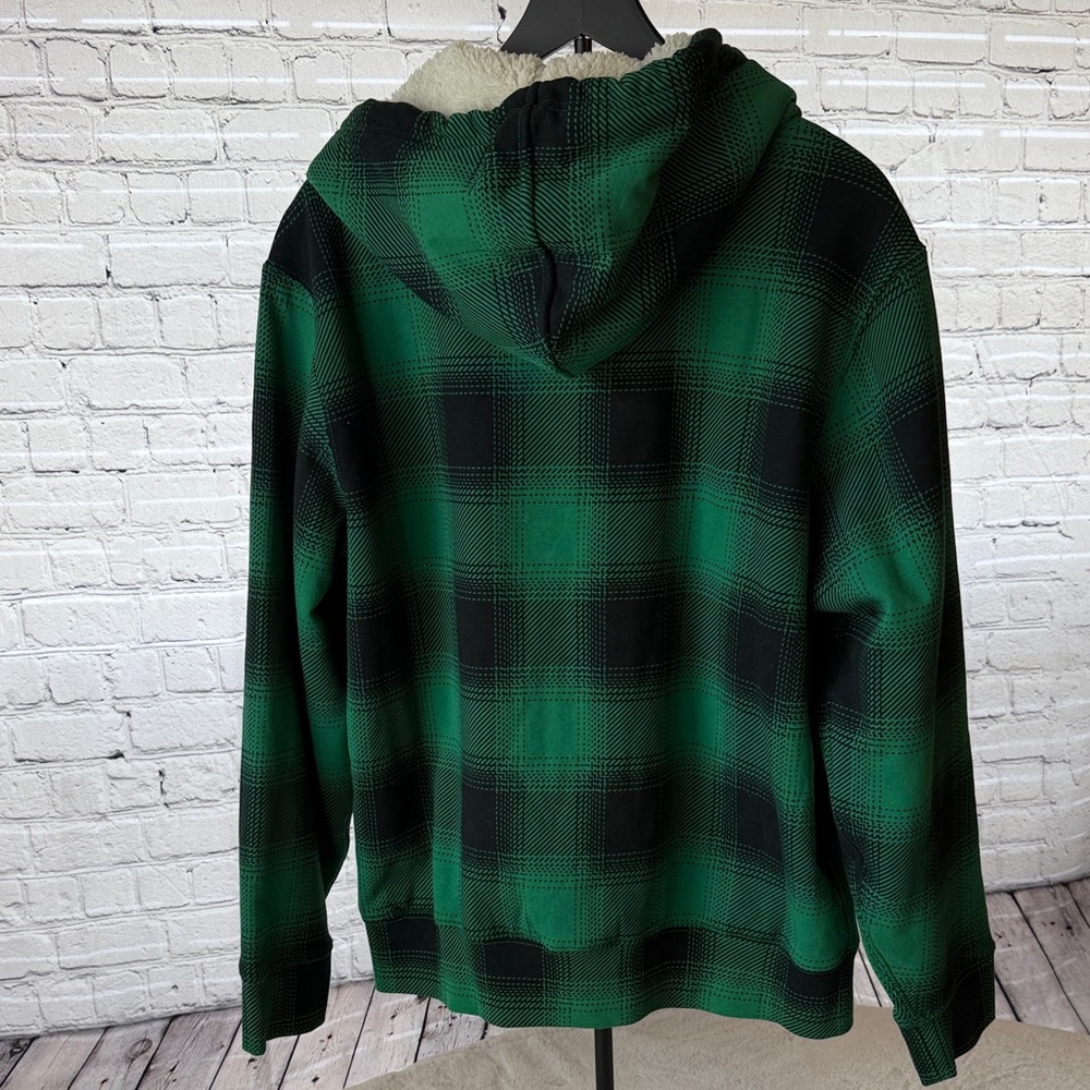 Polo Ralph Lauren Green and Black Plaid Zip-Up Sweater - Picture 4 of 4